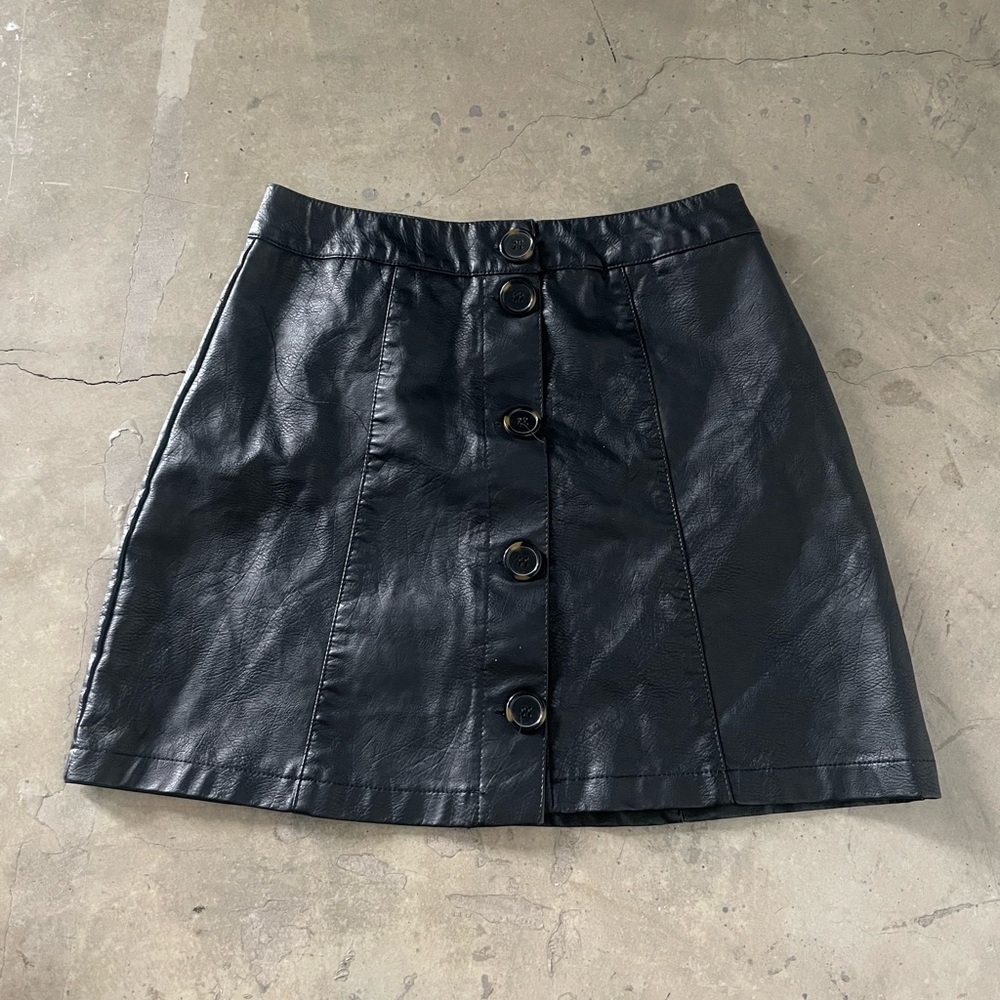 Vegan Leather moto mini skirt